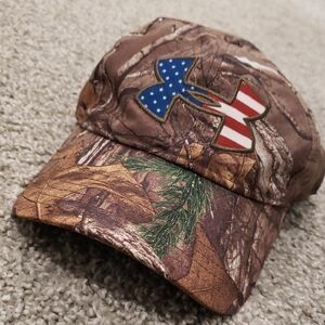 Under Armour Brown Camo Hat with Flag Logo - Unisex